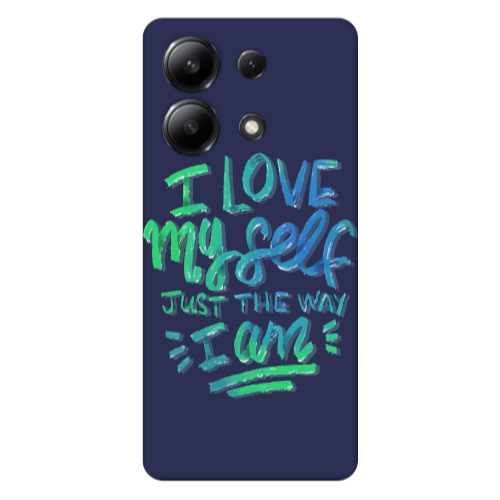 Xiaomi Redmi Note 13 4G I Love My self Dark blue Colored Silicone TPU Θήκη