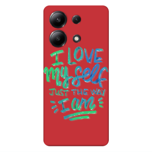 Xiaomi Redmi Note 13 4G I Love My self Red Colored Silicone TPU Θήκη