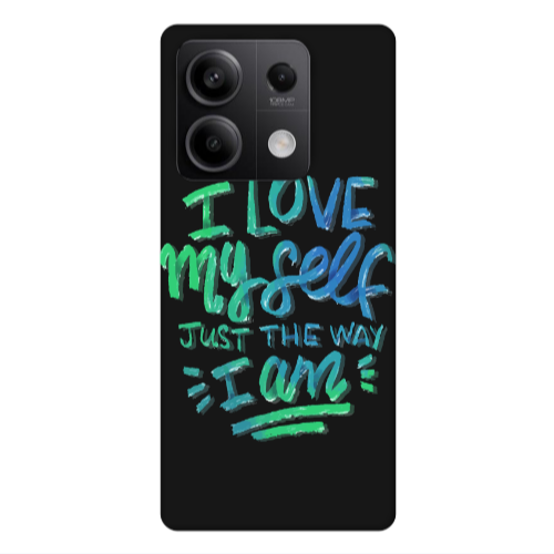 Xiaomi Redmi Note 13Pro 5G I Love My self Black Colored Silicone TPU Θήκη