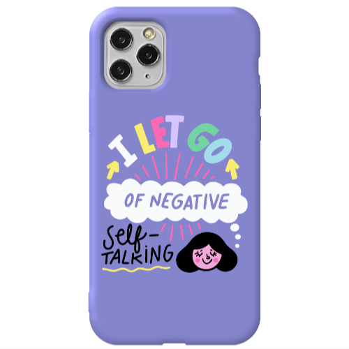Apple iPhone 11 Pro Let go Self talking Purple Colored Silicone TPU Θήκη