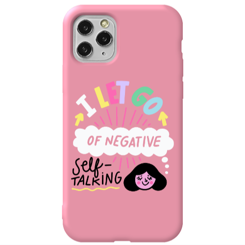 Apple iPhone 11 Pro Let go Self talking Pink Colored Silicone TPU Θήκη