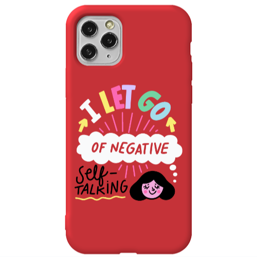 Apple iPhone 11 Pro Let go Self talking Red Colored Silicone TPU Θήκη