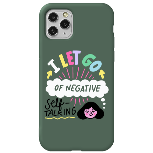 Apple iPhone 11 Pro Let go Self talking Dark Green Colored Silicone TPU Θήκη