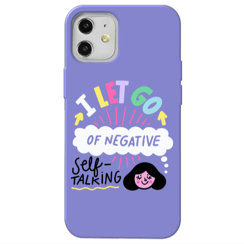 Apple iPhone 12 Let go Self talking Purple Colored Silicone TPU Θήκη