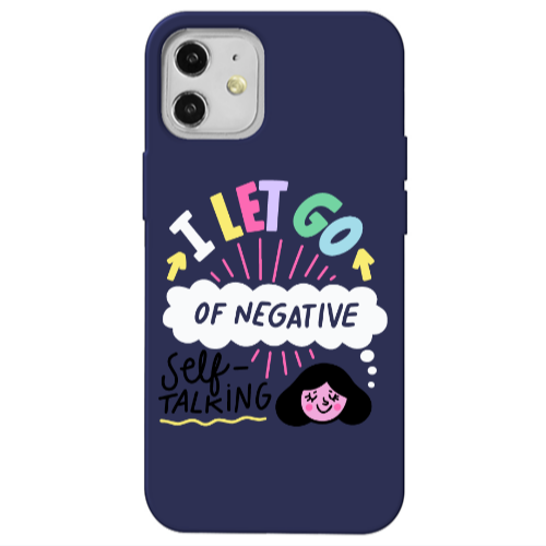 Apple iPhone 12 Let go Self talking Dark blue Colored Silicone TPU Θήκη