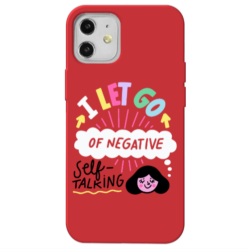 Apple iPhone 12 Let go Self talking Red Colored Silicone TPU Θήκη
