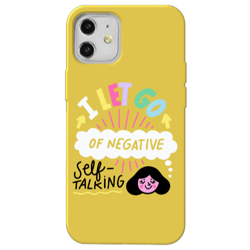 Apple iPhone 12 Let go Self talking Yellow Colored Silicone TPU Θήκη