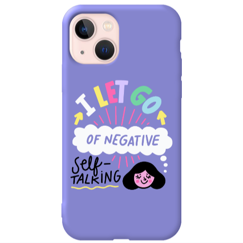 Apple iPhone 13 Let go Self talking Purple Colored Silicone TPU Θήκη