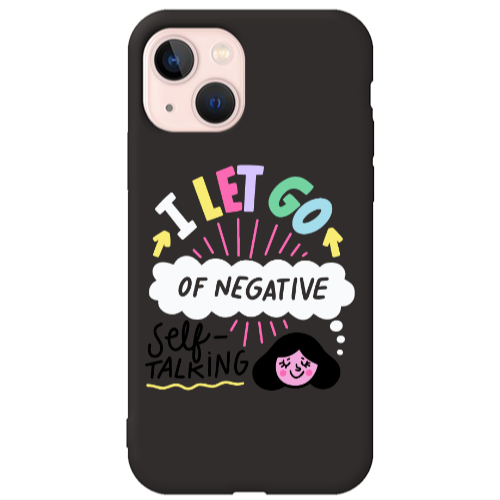 Apple iPhone 13 Let go Self talking Black Colored Silicone TPU Θήκη