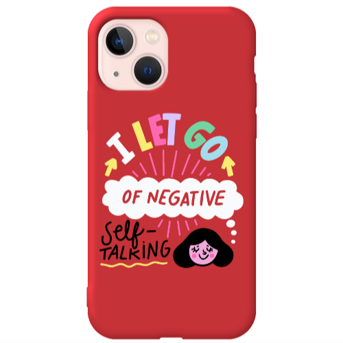 Apple iPhone 13 Let go Self talking Red Colored Silicone TPU Θήκη