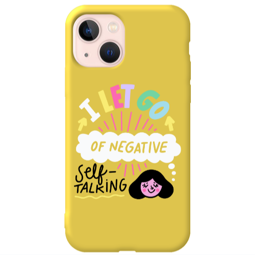 Apple iPhone 13 Let go Self talking Yellow Colored Silicone TPU Θήκη