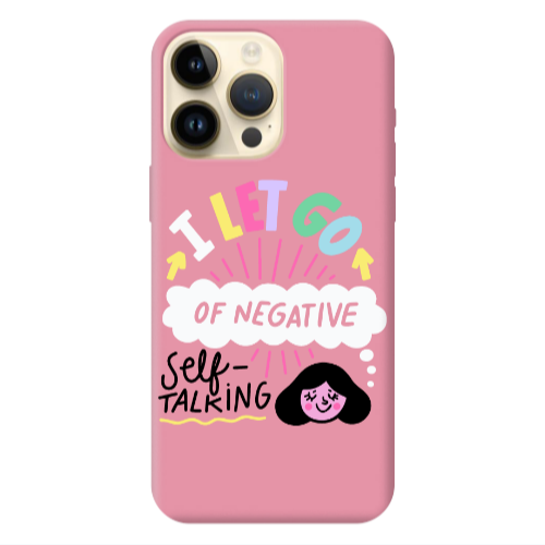 Apple iPhone 13 Pro Max Let go Self talking Pink Colored Silicone TPU Θήκη