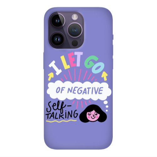 Apple iPhone 14 Pro  Let go Self talking Purple Colored Silicone TPU Θήκη