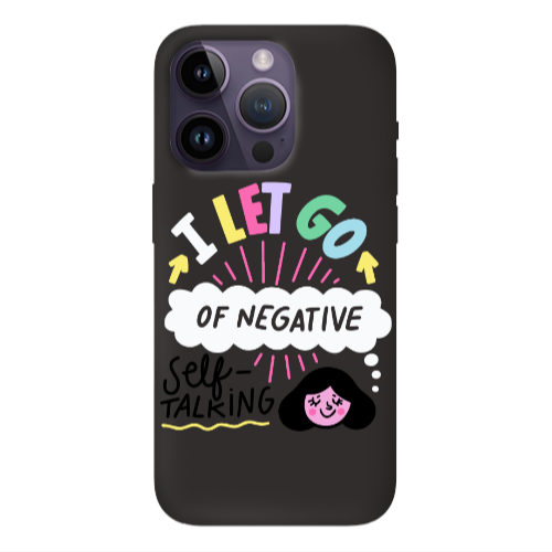 Apple iPhone 14 Pro Max Let go Self talking Black Colored Silicone TPU Θήκη