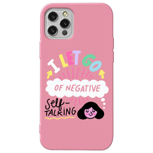 Apple iPhone 13 Pro Let go Self talking Pink Colored Silicone TPU Θήκη