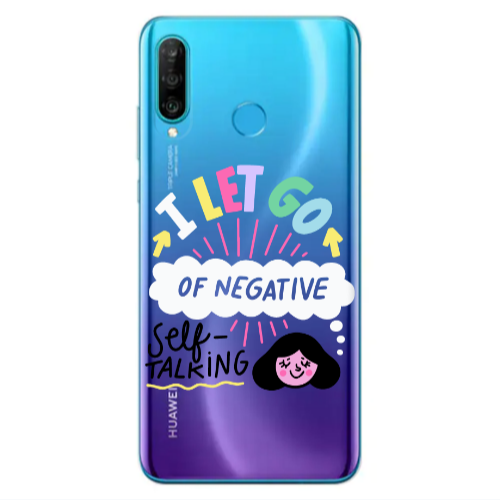 Huawei P30 Lite Let go Self talking Transparent Silicone TPU Θήκη