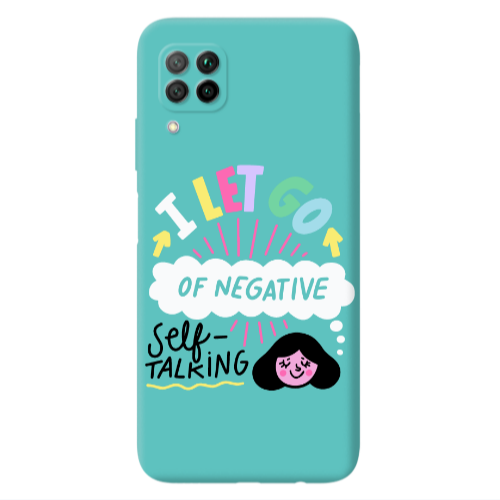 Huawei P40 Lite Let go Self talking Turquoise Colored Silicone TPU Θήκη