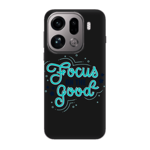 Oppo Find X9 Pro Focus On The Good Black Colored Silicone TPU Θήκη