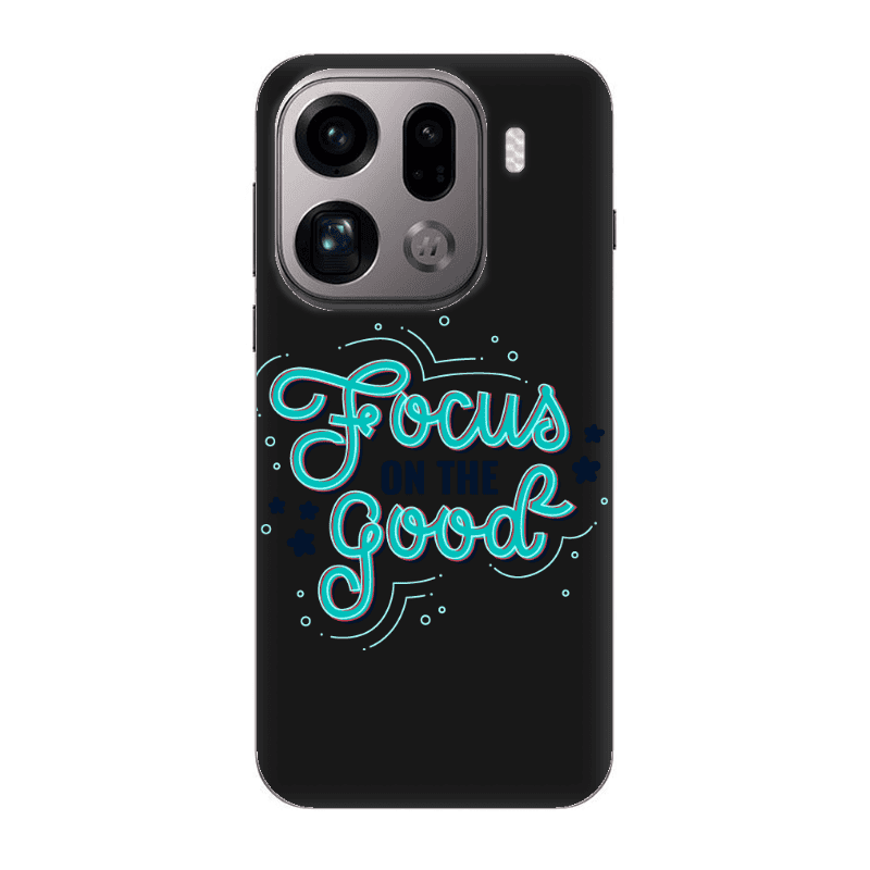 Oppo Find X9 Pro Focus On The Good Black Colored Silicone TPU Θήκη