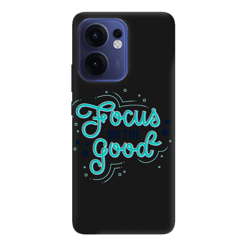 Oppo Reno 13 F Focus On The Good Black Colored Silicone TPU Θήκη