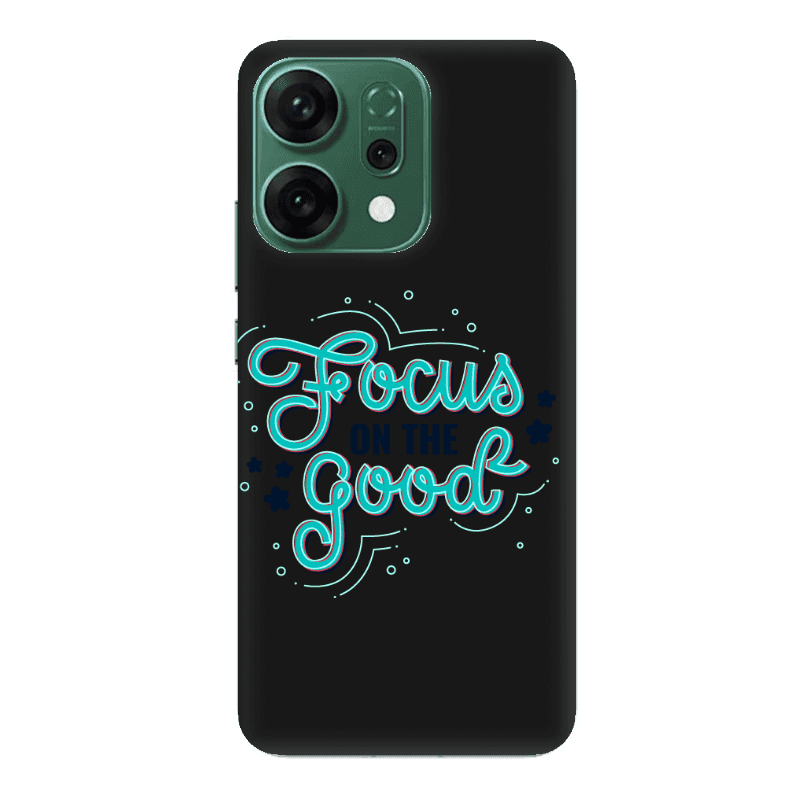 Oppo RENO 14 Focus On The Good Black Colored Silicone TPU Θήκη