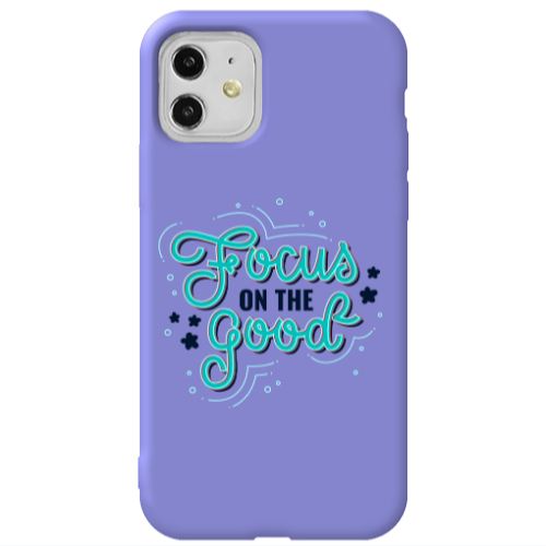 Apple iPhone 11  Focus On The Good Purple Colored Silicone TPU Θήκη