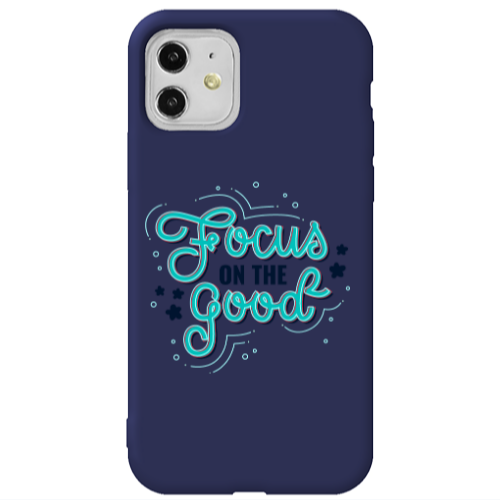 Apple iPhone 11  Focus On The Good Dark blue Colored Silicone TPU Θήκη