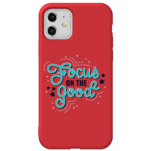 Apple iPhone 11  Focus On The Good Red Colored Silicone TPU Θήκη
