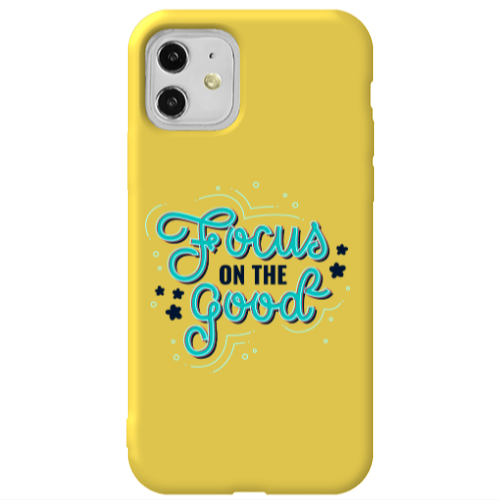 Apple iPhone 11  Focus On The Good Yellow Colored Silicone TPU Θήκη
