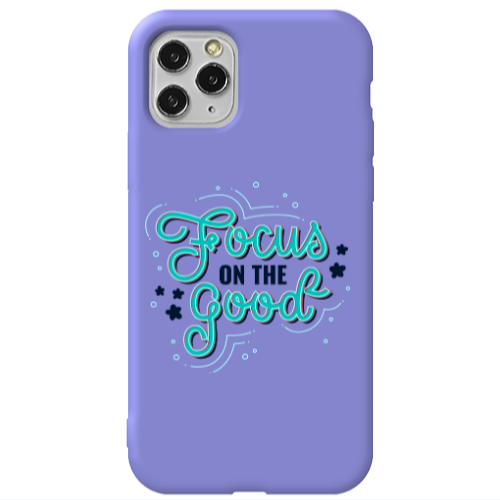Apple iPhone 11 Pro Focus On The Good Purple Colored Silicone TPU Θήκη