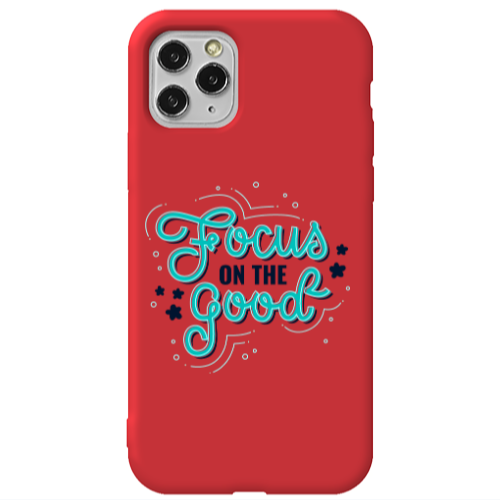 Apple iPhone 11 Pro Focus On The Good Red Colored Silicone TPU Θήκη