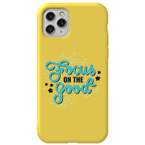 Apple iPhone 11 Pro Focus On The Good Yellow Colored Silicone TPU Θήκη
