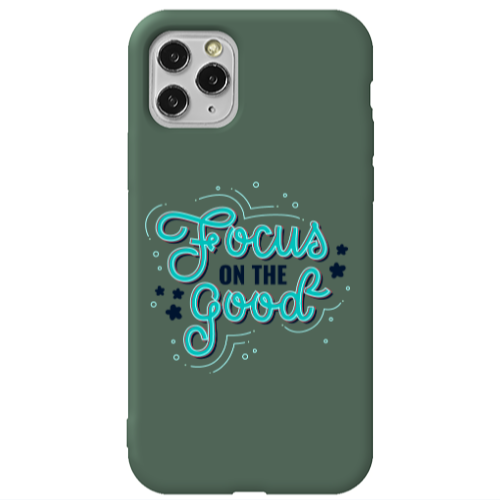 Apple iPhone 11 Pro Focus On The Good Dark Green Colored Silicone TPU Θήκη