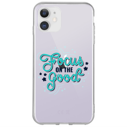 Apple iPhone 12 Focus On The Good Transparent Silicone TPU Θήκη