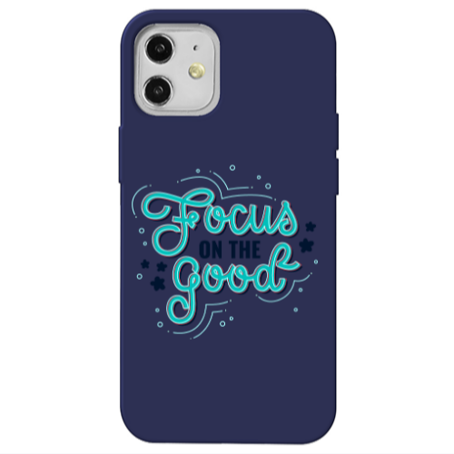Apple iPhone 12 Focus On The Good Dark blue Colored Silicone TPU Θήκη