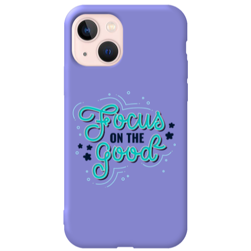 Apple iPhone 13 Focus On The Good Purple Colored Silicone TPU Θήκη