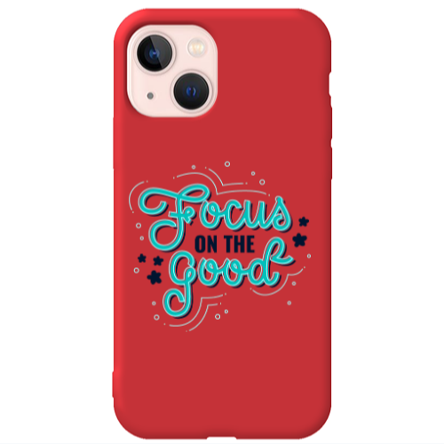 Apple iPhone 13 Focus On The Good Red Colored Silicone TPU Θήκη