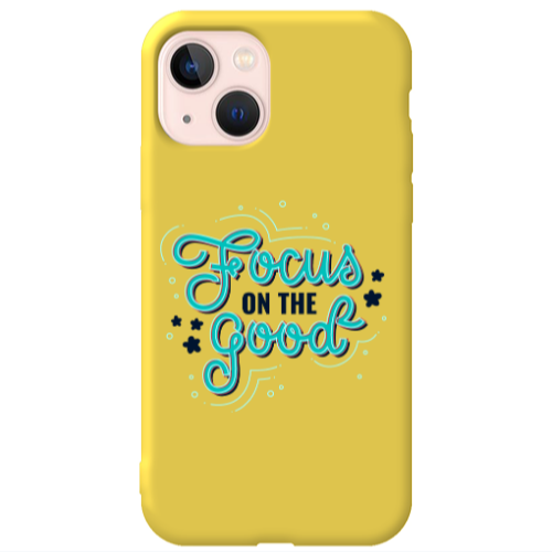 Apple iPhone 13 Focus On The Good Yellow Colored Silicone TPU Θήκη
