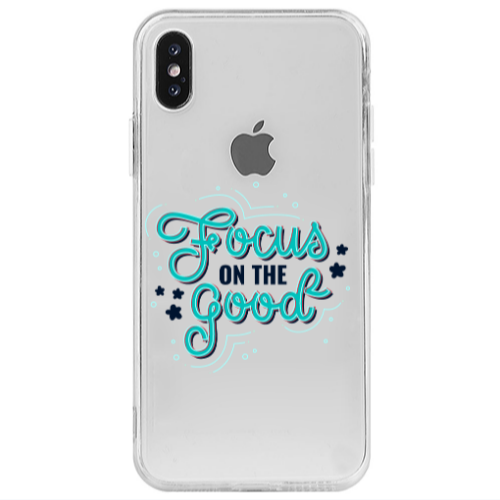 Apple iPhone X Focus On The Good Transparent Silicone TPU Θήκη
