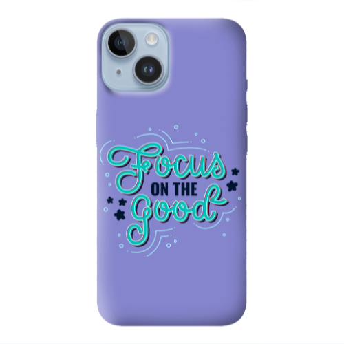 Apple iPhone 14 Plus Focus On The Good Purple Colored Silicone TPU Θήκη