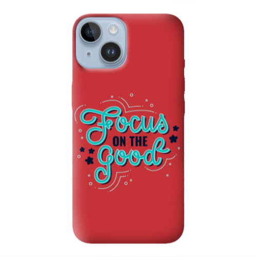 Apple iPhone 14 Plus Focus On The Good Red Colored Silicone TPU Θήκη