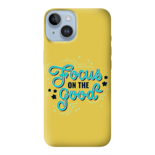 Apple iPhone 14 Plus Focus On The Good Yellow Colored Silicone TPU Θήκη