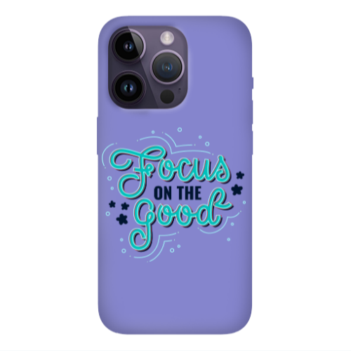 Apple iPhone 14 Pro  Focus On The Good Purple Colored Silicone TPU Θήκη
