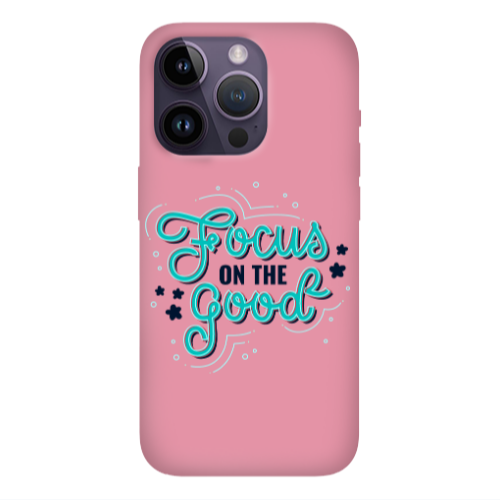 Apple iPhone 14 Pro  Focus On The Good Pink Colored Silicone TPU Θήκη