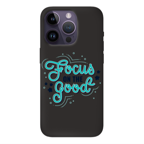 Apple iPhone 14 Pro  Focus On The Good Black Colored Silicone TPU Θήκη