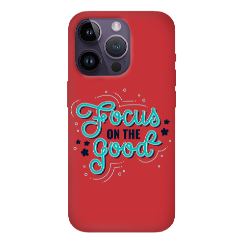 Apple iPhone 14 Pro  Focus On The Good Red Colored Silicone TPU Θήκη