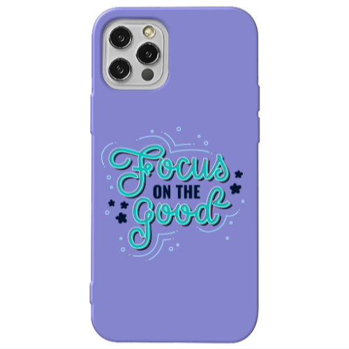 Apple iPhone 13 Pro Focus On The Good Purple Colored Silicone TPU Θήκη