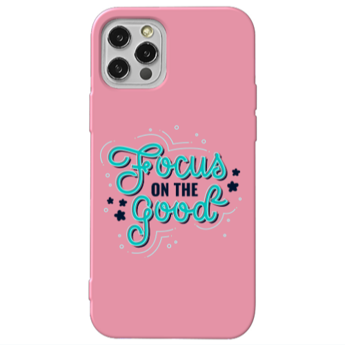 Apple iPhone 13 Pro Focus On The Good Pink Colored Silicone TPU Θήκη