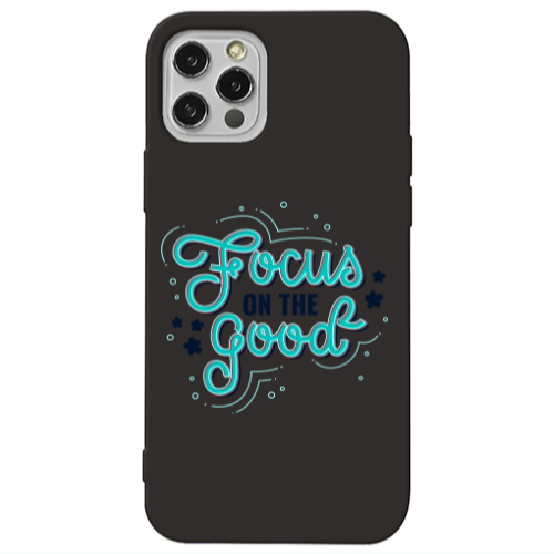 Apple iPhone 13 Pro Focus On The Good Black Colored Silicone TPU Θήκη