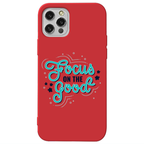 Apple iPhone 13 Pro Focus On The Good Red Colored Silicone TPU Θήκη